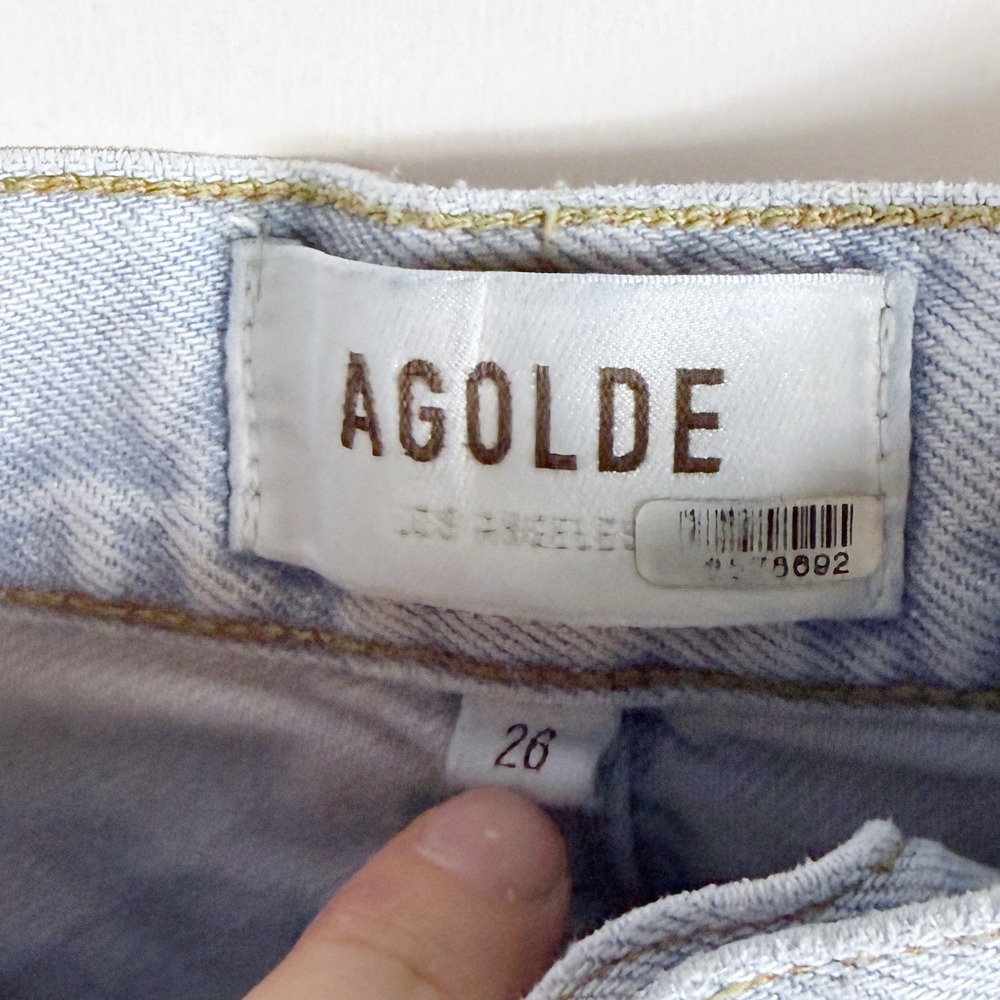 AGOLDE Astrid Slice Denim Maxi Skirt Light Blue High Rise Side Slits Women Sz 26 - Picture 12 of 14
